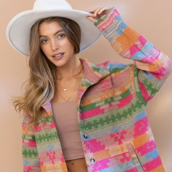 THE TOPSANNAH LADIES AZTEC PRINT JACKET - Picture 8 of 13